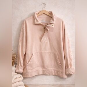 A New Day Blush Pink Quarter Zip Pullover Womens XXL Fleece Sweatshirt